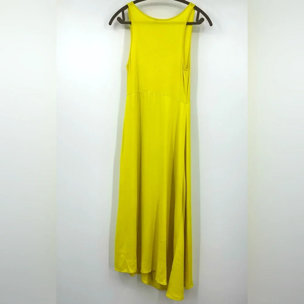 Anthropologie Yellow Sleeveless Scoop Neck Maxi Dress Womens Small Pleated N371 - Picture 8 of 10